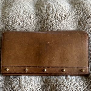Brown Gucci Leather Studded Wallet